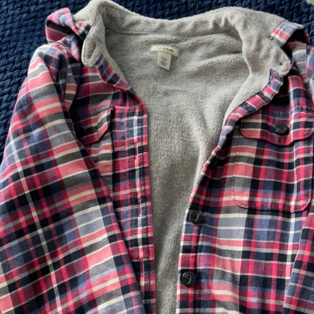 LL BEAN fleece and flannel shacket